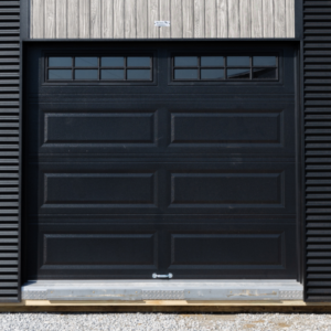 1 - 8x7' Black Overhead Door w/ Transom Windows