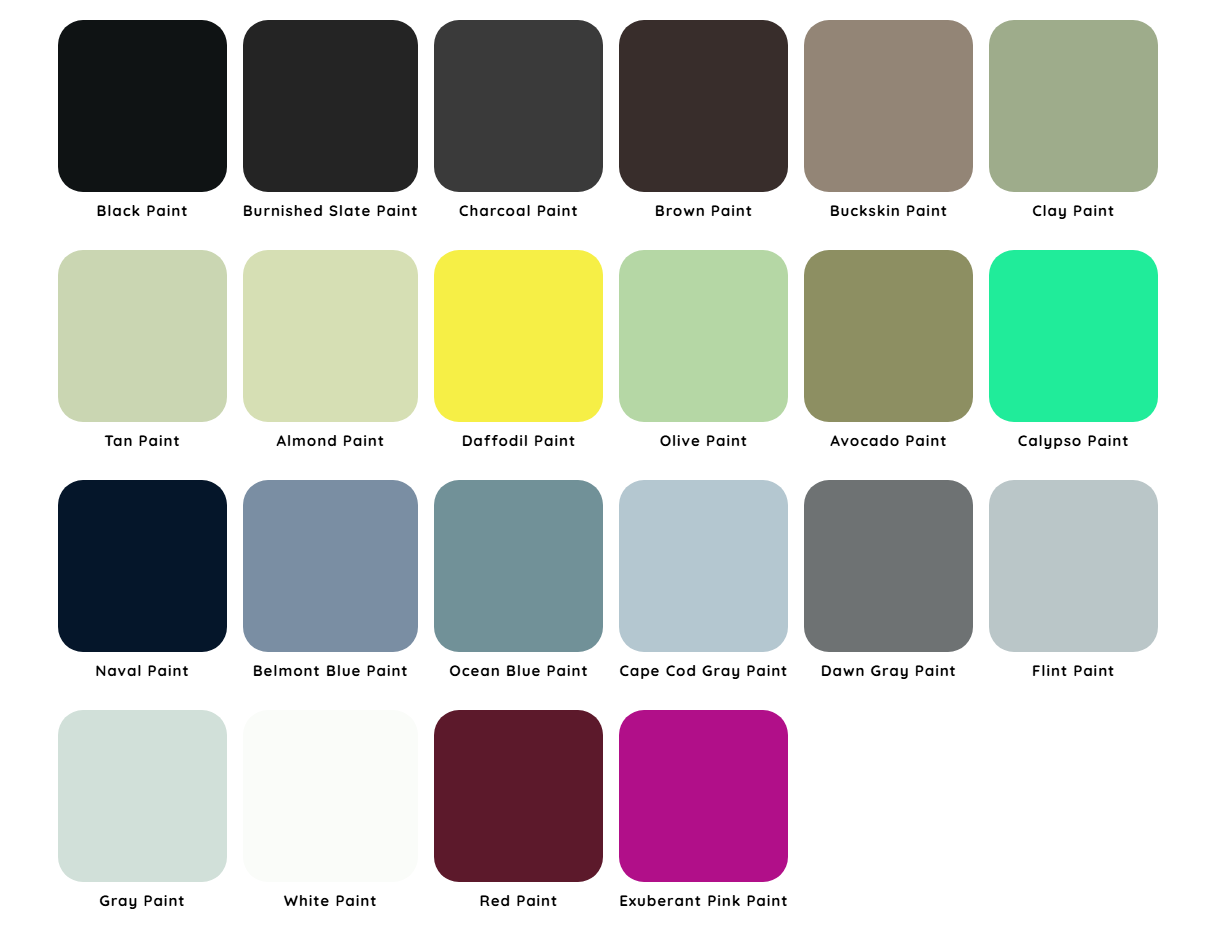 available shed colors