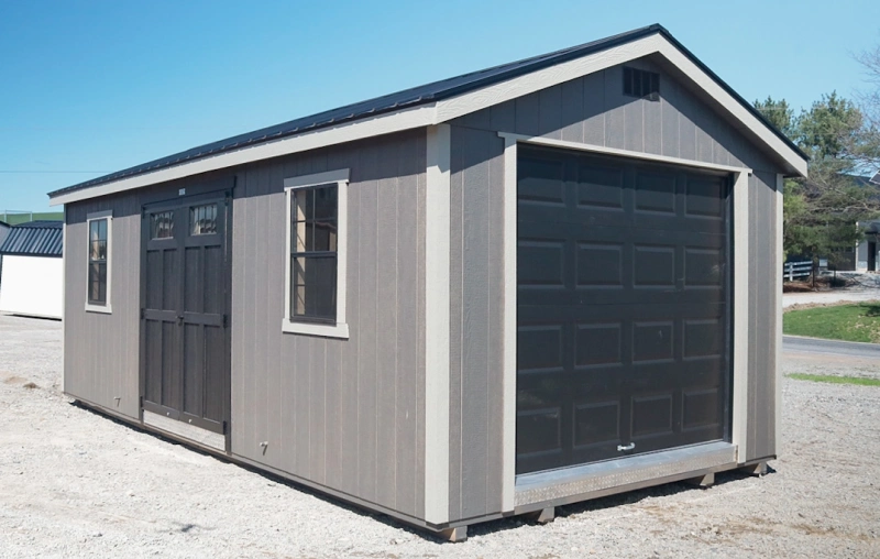 the springfield shed with garage door